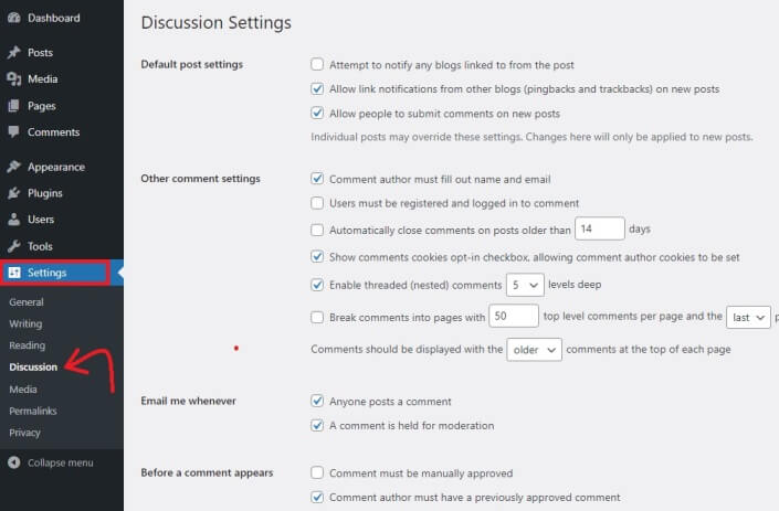 WordPress-discussion-settings